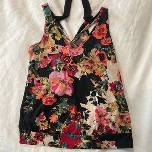 Black floral Lily Star Tank Size M